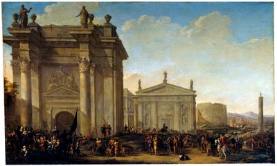 Een triomfantelijke processie, 17e of begin 18e eeuw door Willem van de Velde the Younger