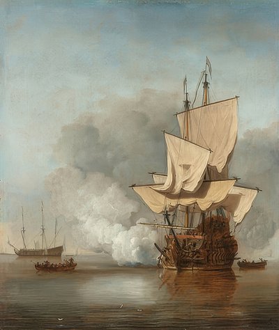 Het kanonschot door Willem van de Velde the Younger
