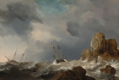 Schepen in een Storm, 1660 door Willem van de Velde the Younger