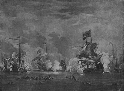 Sir Edward Spragge en Cornelius Tromp, laat 17e eeuw door Willem van de Velde the Younger