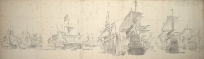 Een krijgsraad in de Nederlandse vloot bij Terschelling, 7-17 oktober 1658 door Willem van de the Elder Velde