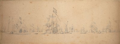 Een krijgsraad in de Nederlandse vloot door Willem van de the Elder Velde