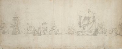 Nederlandse vloot na de krijgsraad, 8-18 augustus 1665 door Willem van de the Elder Velde