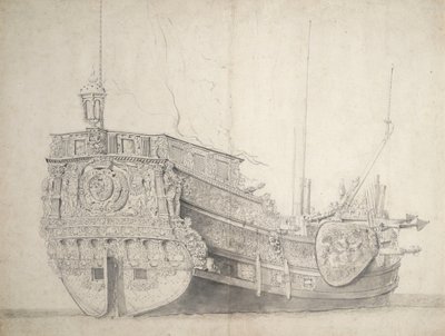 Portret van een Nederlandse Prinsesjacht, c.1660 door Willem van de the Elder Velde