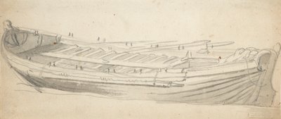 Studie van een scheepssloep, ca. 1665 door Willem van de the Elder Velde