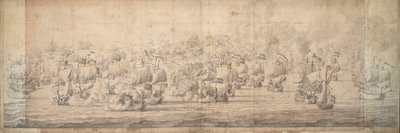 De Slag bij Lowestoft, 3-13 juni 1665, ca. 1674 door Willem van de the Elder Velde