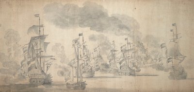 De Slag bij Solebay, 28 mei-7 juni 1672 door Willem van de the Elder Velde