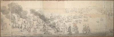 De Slag bij Kijkduin door Willem van de the Elder Velde