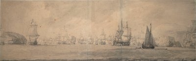 De Nederlandse Oost-Indiëvaarders varen naar Bok op Raa (Bjaelkero), 25 augustus-4 september 1665 door Willem van de the Elder Velde
