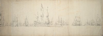 De dag voor de slag bij Lowestoft, 2-12 juni 1665 door Willem van de the Elder Velde
