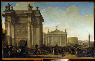 Een triomfantelijke processie door Willem van de Velde the Younger