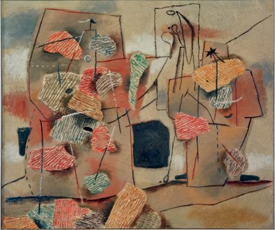 Twee figuren, kamgaren door Willi Baumeister