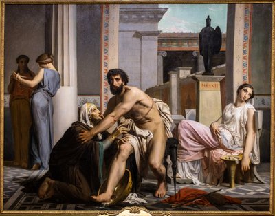 Odysseus herkend door zijn verpleegster bij zijn terugkeer uit Troje door William Adolphe Bouguereau
