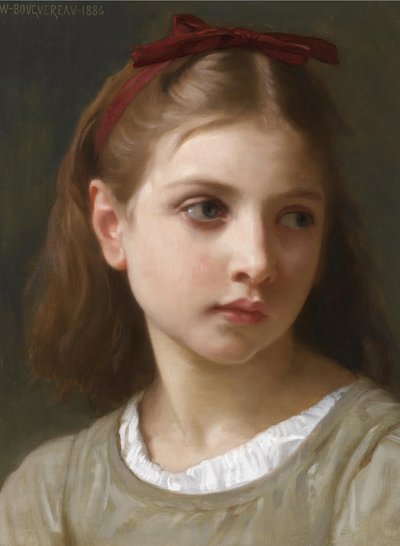 Portret van een klein meisje door William Adolphe Bouguereau