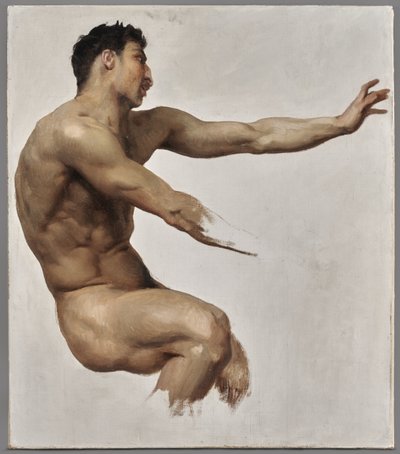 Studie van Satyr voor Nymfen en Satyr door William Adolphe Bouguereau