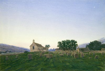 De dageraad, Kirk Newton Church, Northumberland door Joseph Mallord William Turner