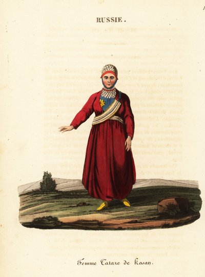 Een Tataarse vrouw met kap en kaschpour door William (after) Alexander