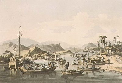 Cochin-Chinese scheepvaart op de rivier Taifo, plaat 15 uit 