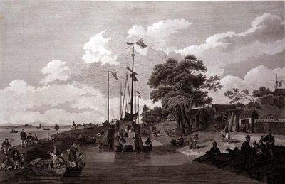 Uitzicht op het Pao-Yng Meer waar het wordt Gescheiden van het Grote Kanaal door een Aarden Wal, gegraveerd door William en Elizabeth Ellis, gepubliceerd door G. Nicol door William (after) Alexander