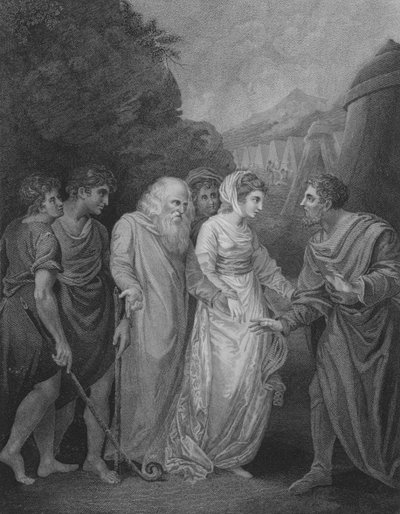 Mozes ontmoet zijn vrouw en zonen, Exodus 18, vers 5-8 door William (after) Artaud