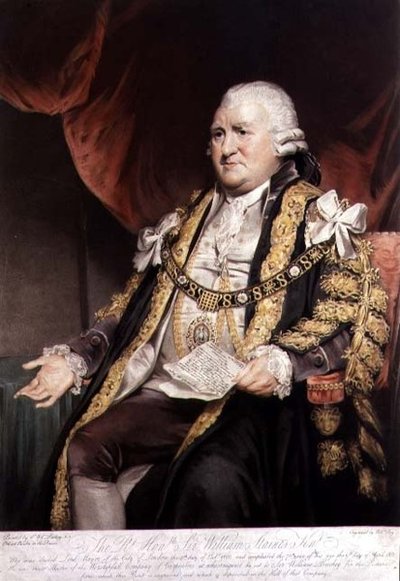 Portret van Sir William Staines, Burgemeester van Londen, gegraveerd en uitgegeven 1804 door William Say (1768-1834) door William (after) Beechey