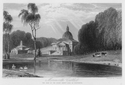 Mereworth Castle, de zetel van Lord Le Despencer (gravure) door William (after) Daniell