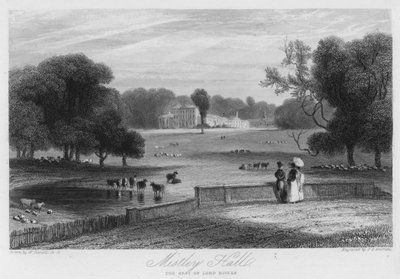 Mistley Hall, de zetel van Lord Rivers door William (after) Daniell