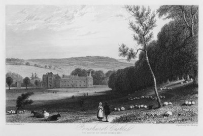 Penshurst Castle, het huis van Sir Philip Sydney (gravure) door William (after) Daniell
