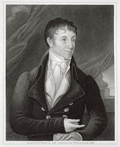 Portret van Charles Brockden Brown (1771-1810), gegraveerd door John B. Forrest (1814-70) door William (after) Dunlap