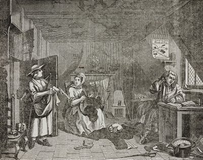 Beproefde dichter, naar schilderij van William Hogarth door William (after) Hogarth