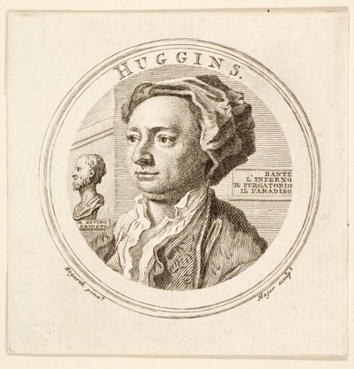 Portret van William Huggins, uitgegeven 1760 door William (after) Hogarth
