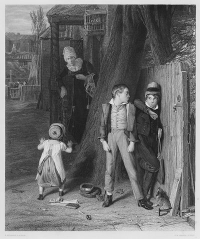 De Wolf en het Lam, uit het schilderij in de Koninklijke Collectie door William (after) Mulready