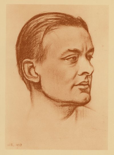 Portret van T S Eliot door William (after) Rothenstein
