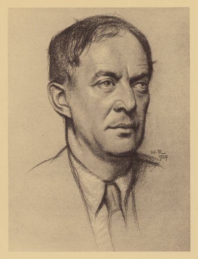 Portret van Walter de la Mare door William (after) Rothenstein