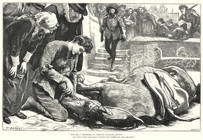 Hoe ze het goede nieuws van Gent naar Aken brachten (gravure) door William (after) Small
