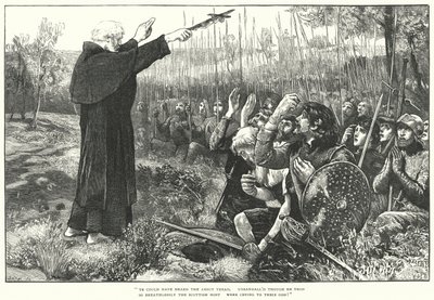 De slag bij Bannockburn (gravure) door William (after) Small