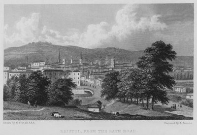 Bristol, vanaf de Bath Road door William (after) Westall