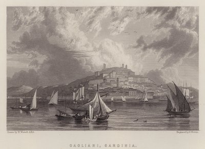 Cagliari, Sardinië door William (after) Westall