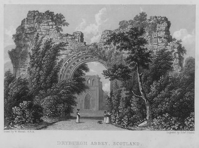 Dryburgh Abdij, Schotland door William (after) Westall