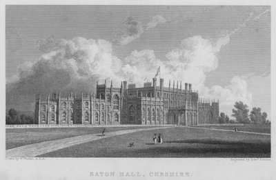 Eaton Hall, Cheshire (gravure) door William (after) Westall