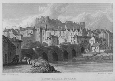 Elvet Brug, Durham (gravure) door William (after) Westall