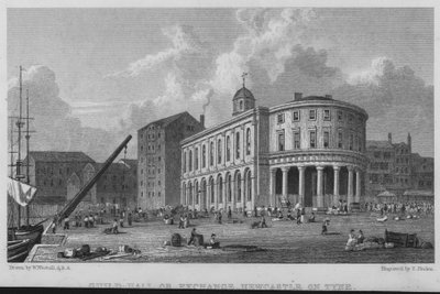 Gildehal of Beurs, Newcastle upon Tyne (gravure) door William (after) Westall