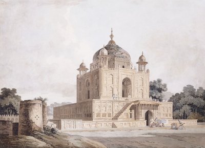Het mausoleum van Sultan Parviz, nabij Allahabad door William (circle of) Daniell