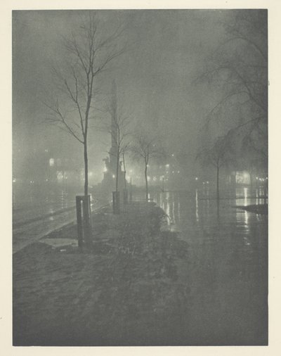 Natte Nacht, Columbus Circle, New York door William A. Fraser