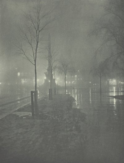 Nat Nacht, Columbus Circle, New York door William A. Fraser