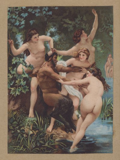 Sater en nimfen door William Adolphe (after) Bouguereau