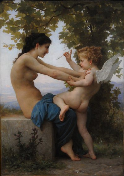 Een Jong Meisje Verdedigt Zich Tegen Eros, 1880 door William Adolphe Bouguereau