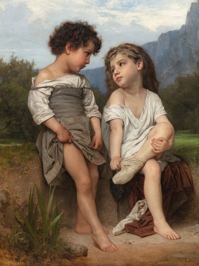 Aan de rand van de beek door William Adolphe Bouguereau