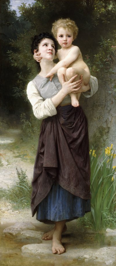 Broer en zus door William Adolphe Bouguereau