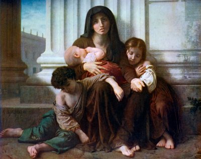 Liefdadigheid of De behoeftige familie, 1865, 1912 door William Adolphe Bouguereau